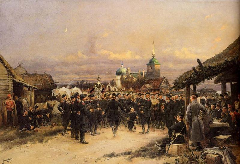 Edouard Detaille Chorus Of The Fourth Infantry Battalion At Tsarskoe Selo oil painting image